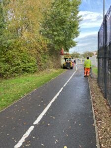 Hedge trimming in Filton.