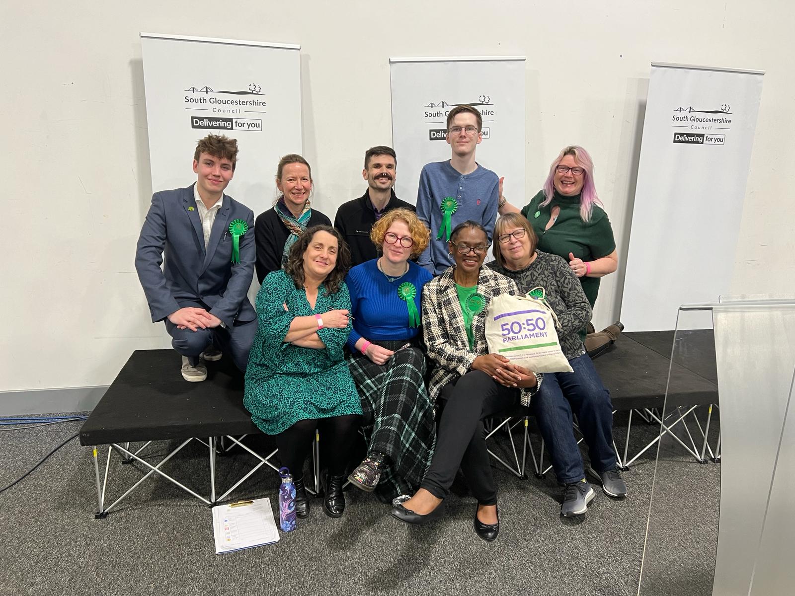 Group of Green Party members at the Kingswood count.